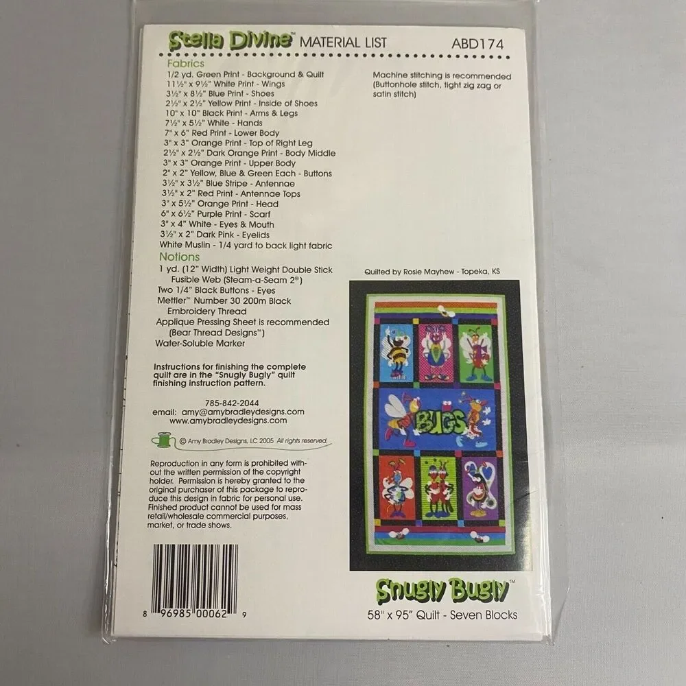 #7451 Stella Divine Snugly Bugly wall quilt pattern block 3